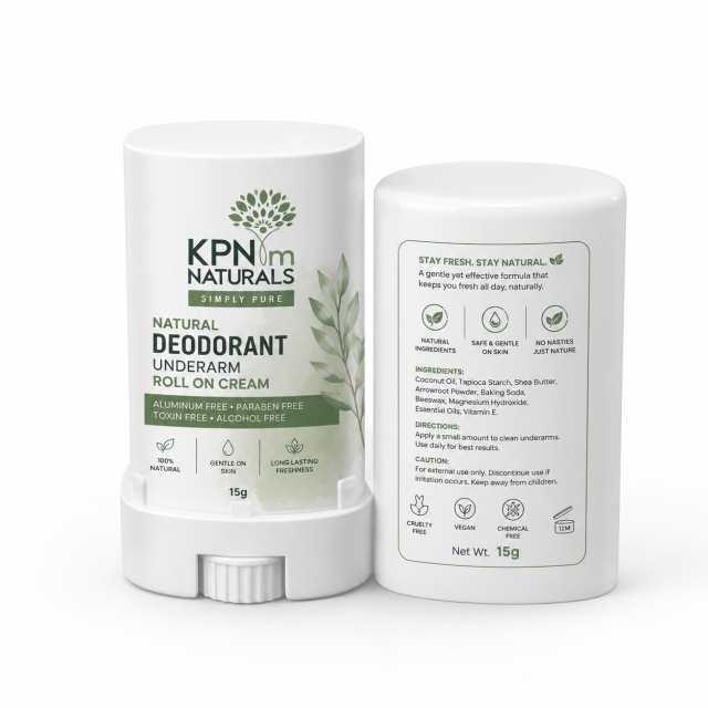 Natural Underarm Deodorant Roll On for Men & Women